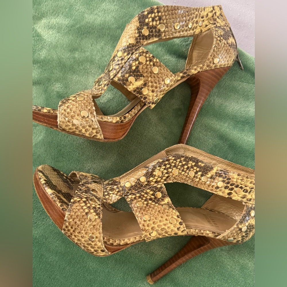 Stuart Weitzman Python Snake Leather Heels - image 1